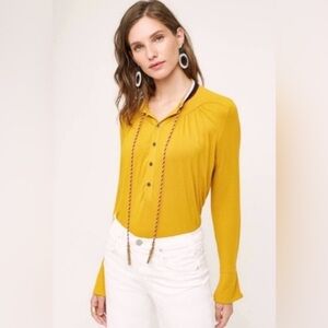 Mustard Yellow Anthropologie Akemi and Kin Women's Top